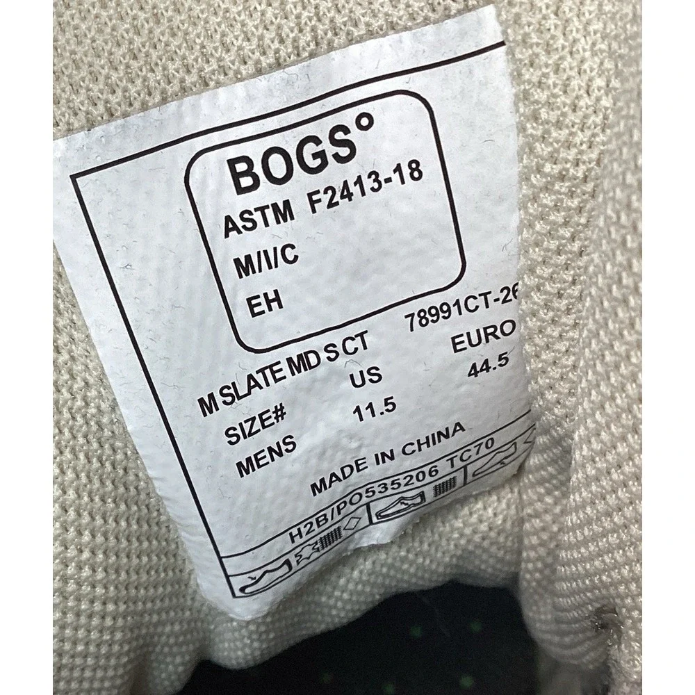 Bogs Mens Slate Sand Tan Comp Toe Work & Safety Boots 78991CT-262 Size 11.5 M